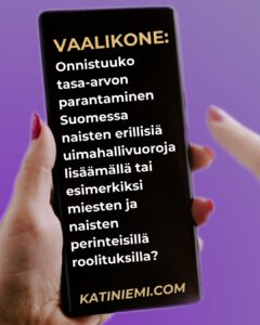 Miesten ja naisten tasa-arvon parantaminen Espoossa naisten omat uintivuorot