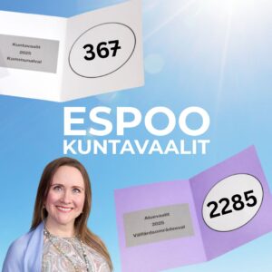 Kuntavaalit Espoo kuntavaaliehdokas Leppävaara Kokoomus
